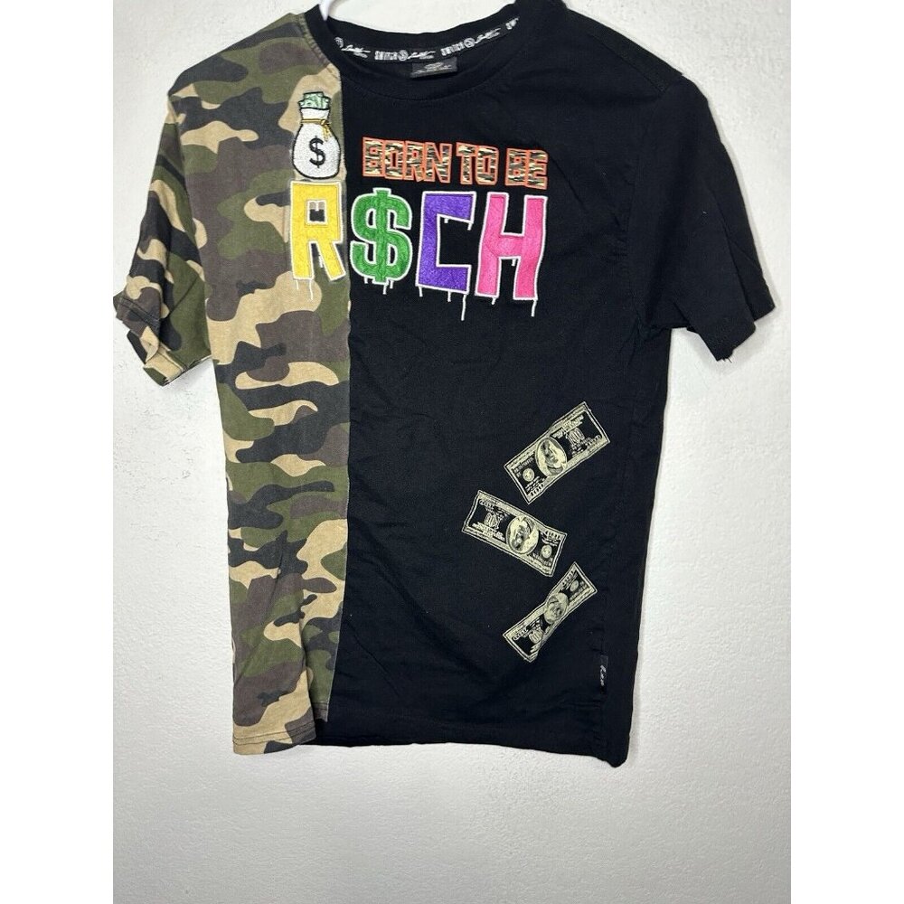 Switch Remarkable Youth Kids Born To Be Rich Graphic Money T Shirt Size L 14-16